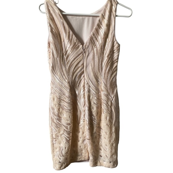 Vintage Peach Beaded Sleeveless Cocktail Dress 2 - Picture 2 of 14